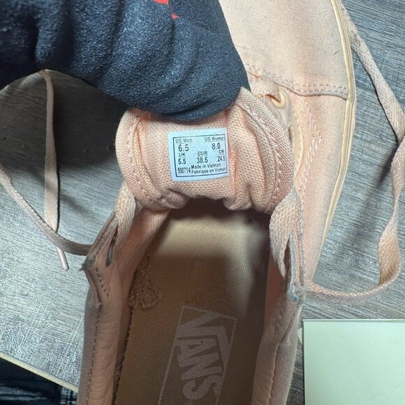 Vans Old Skool Peach Monochrome Canvas Sneakers Women's Size 8 - Picture 5 of 7